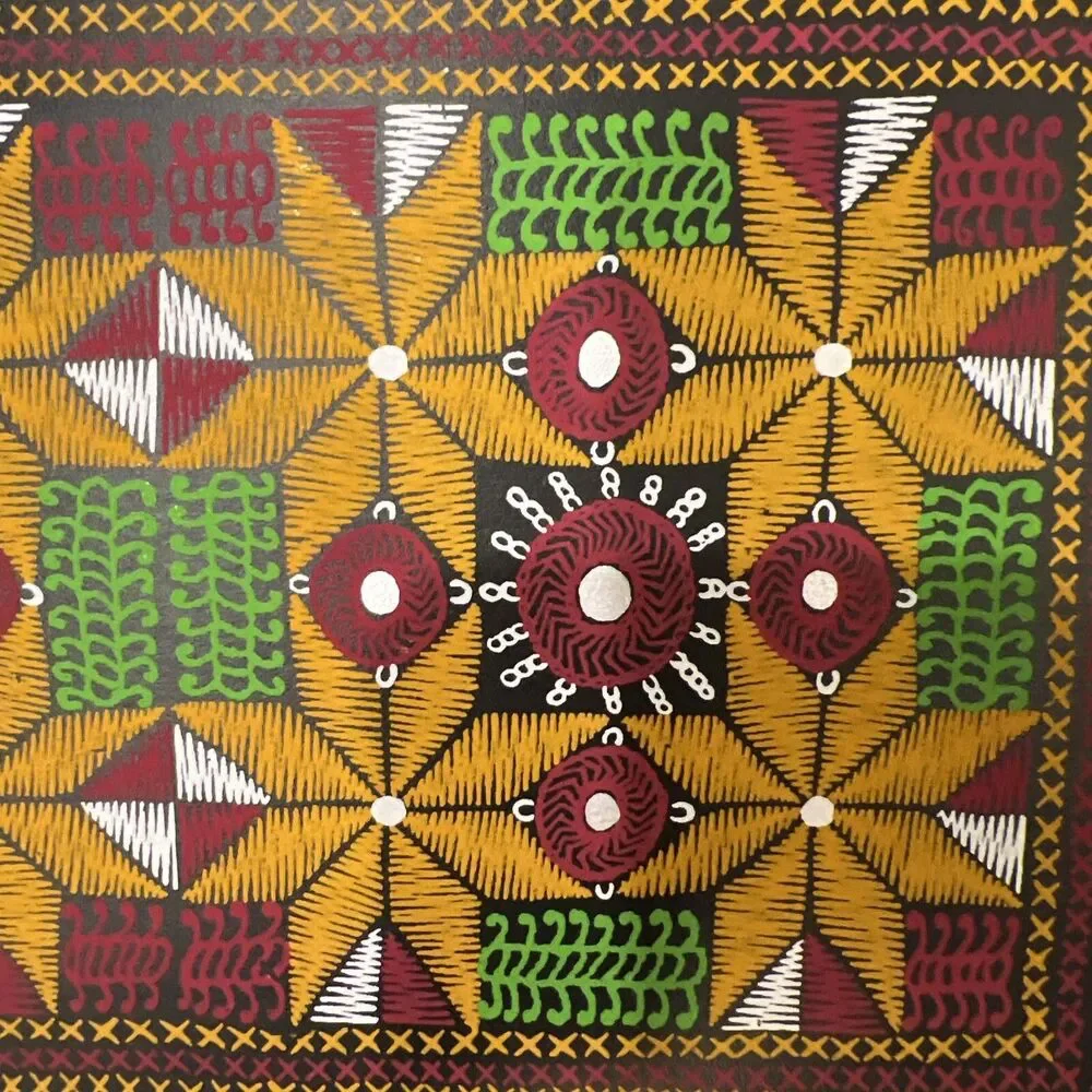 Set of 6 Plastic Geometric Aztec Placemats Farmhouse Tribal Boho NWOT